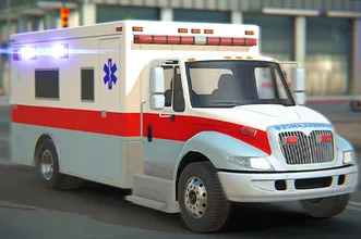 image bg City Ambulance Car Driving